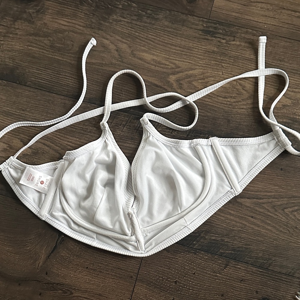 White Ribbed bikini top - Picture 3 of 3